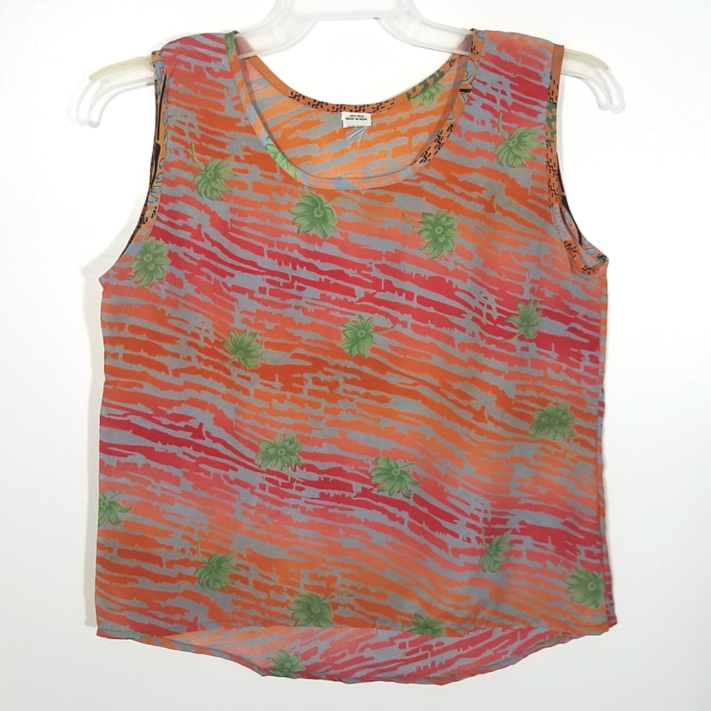 Flowy Hawaiian silk tank